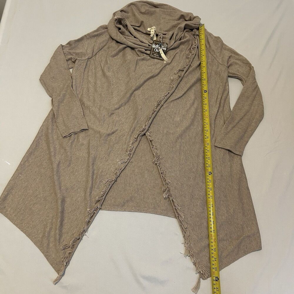 Matilda Jane Fringe Wrap Cardigan Sweater Come On Over Style Beige NWT Medium - Picture 13 of 14